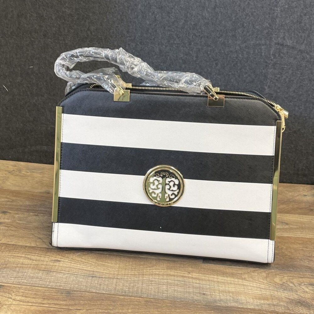 NWT Dasein Striped Emblem Handbag